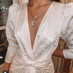 LPA nwot katya champagne plunging midi dress xs